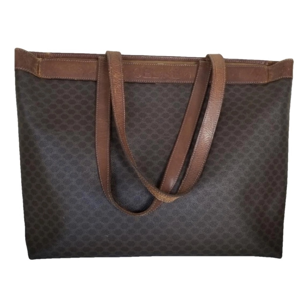 CELINE Oversized Shoulder Tote Bag: triomphe macadam coated canvas, leather.